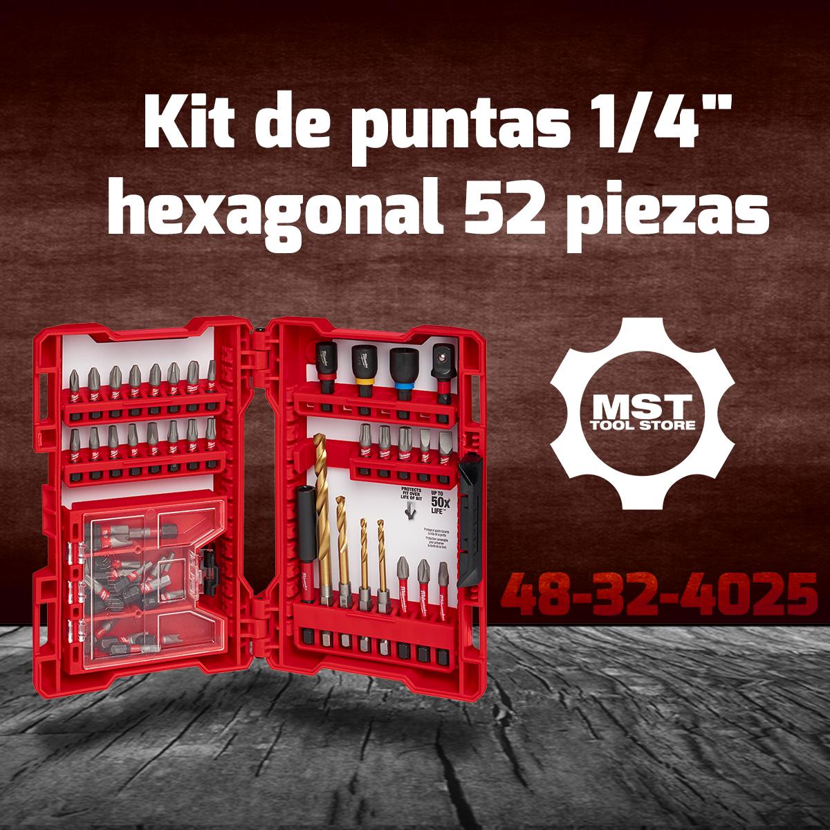 MILWAUKEE 48-32-4025 Kit de puntas 1/4" hexagonal 52 piezas