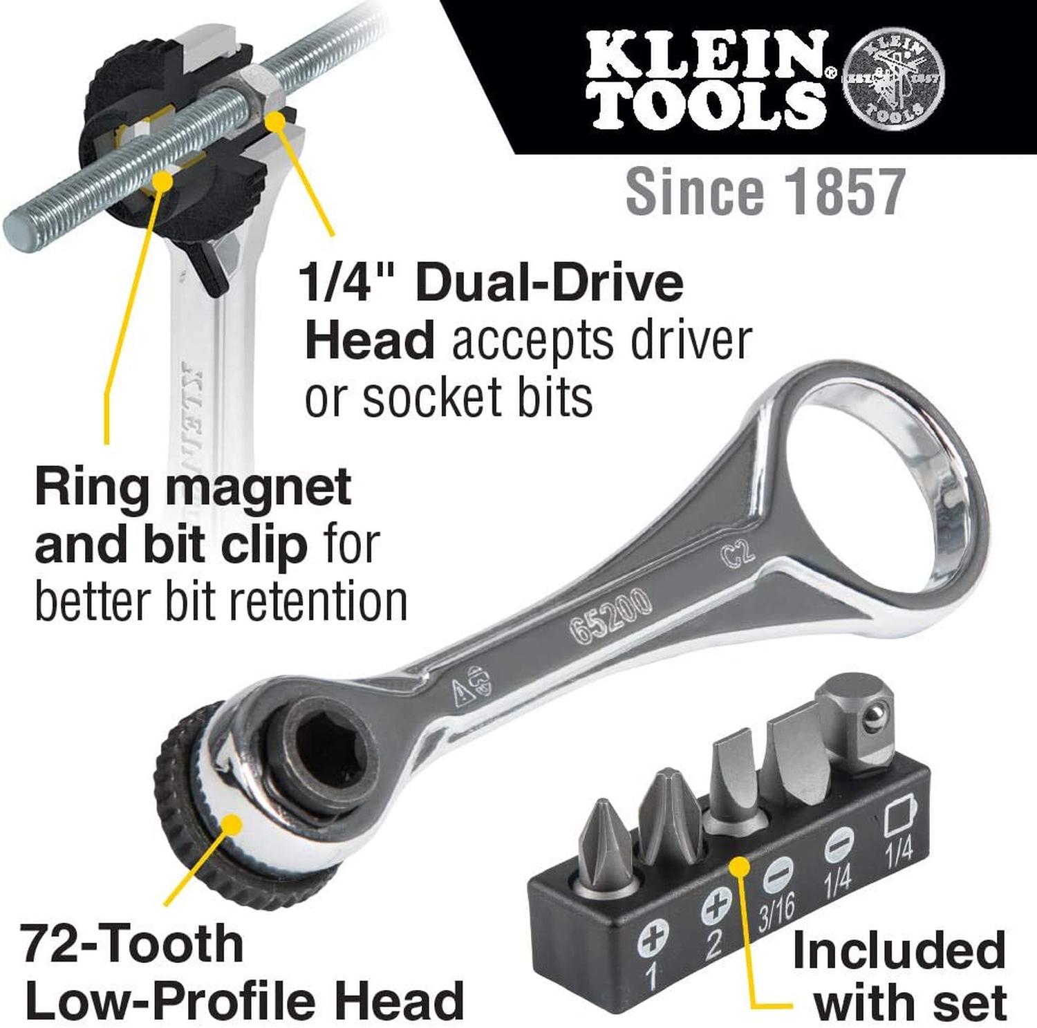 Klein Tools 65200 Jgo de/mini matracas p/electricista 1/4