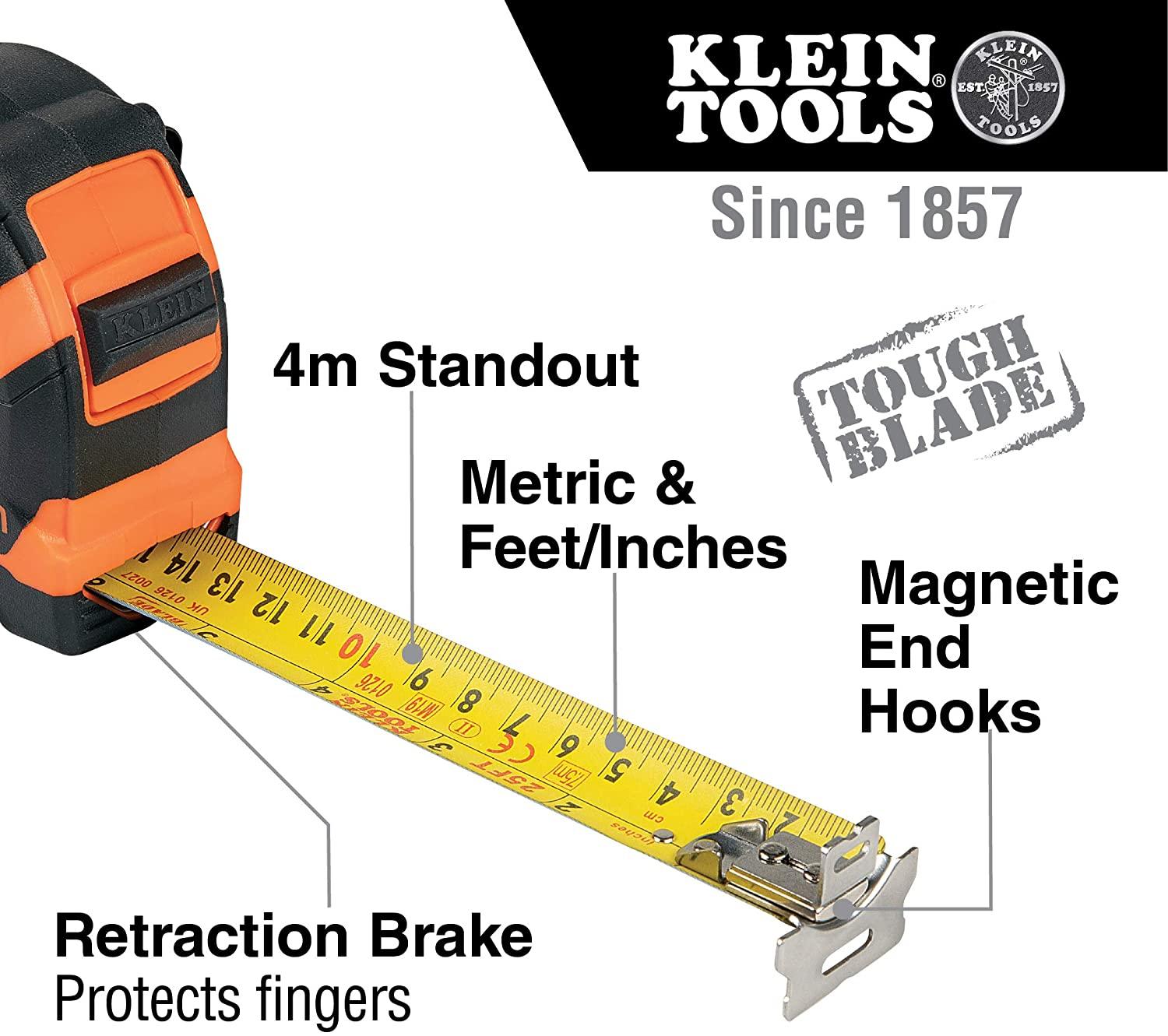 Klein Tools 9375 Flexometro magnetico gancho doble 7.5m