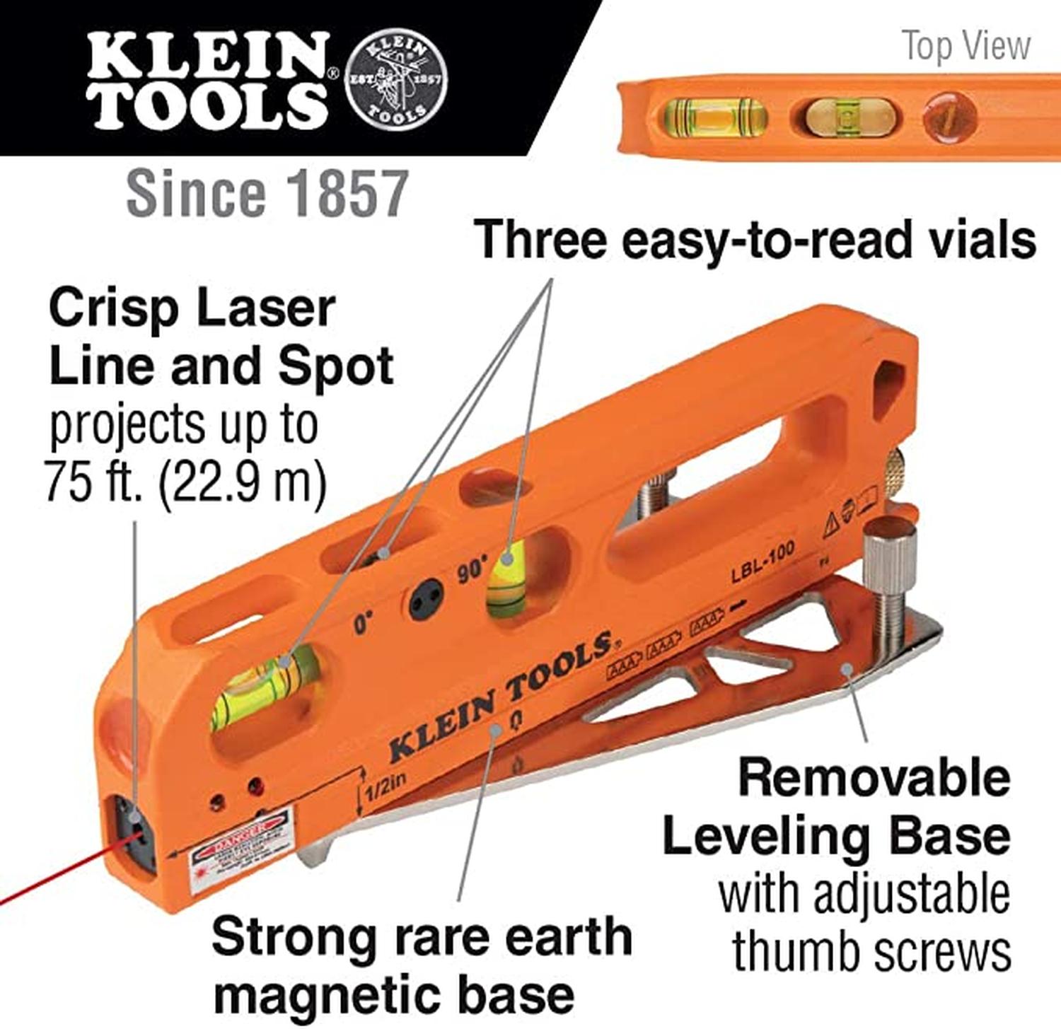 Klein Tools LBL100 Nivel de burbuja con linea laser