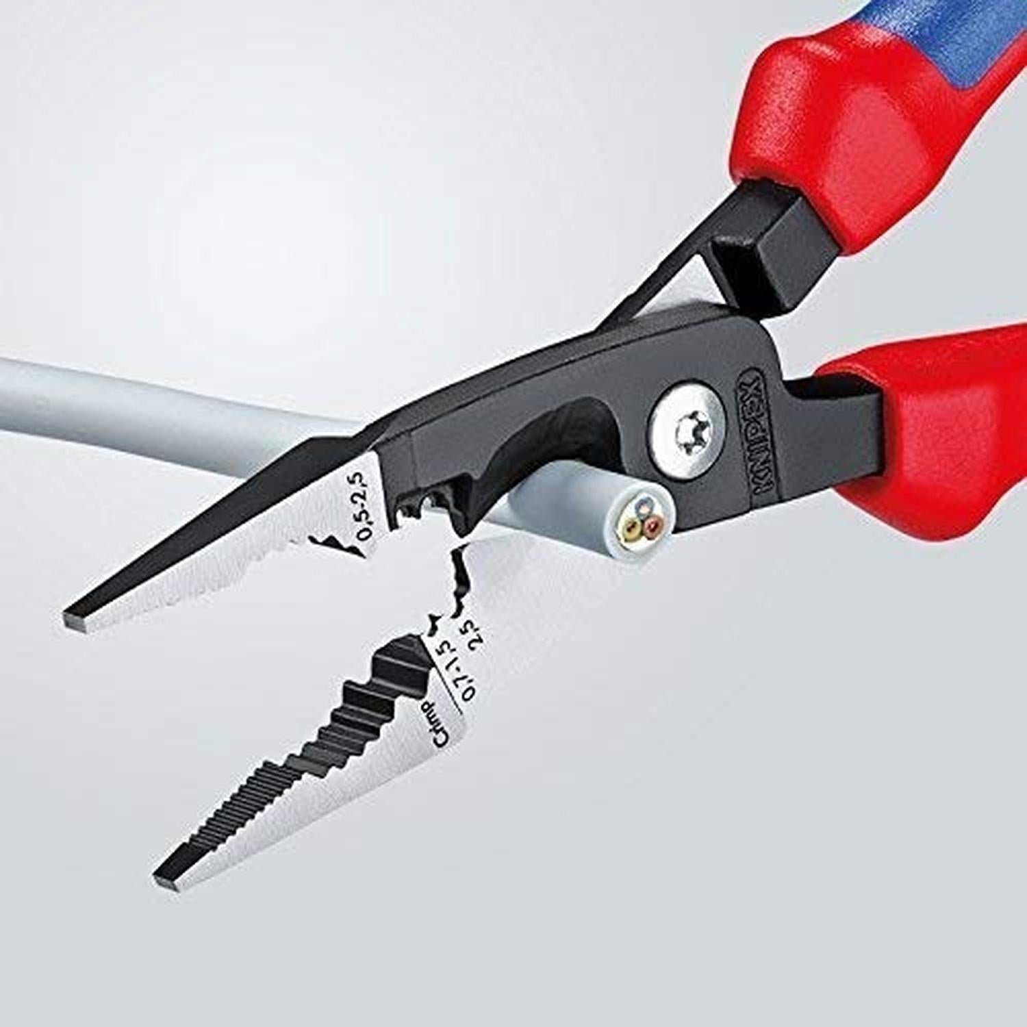 Knipex 13 92 200 - Alicates para instalación eléctrica con agarre suave y  muelle de apertura