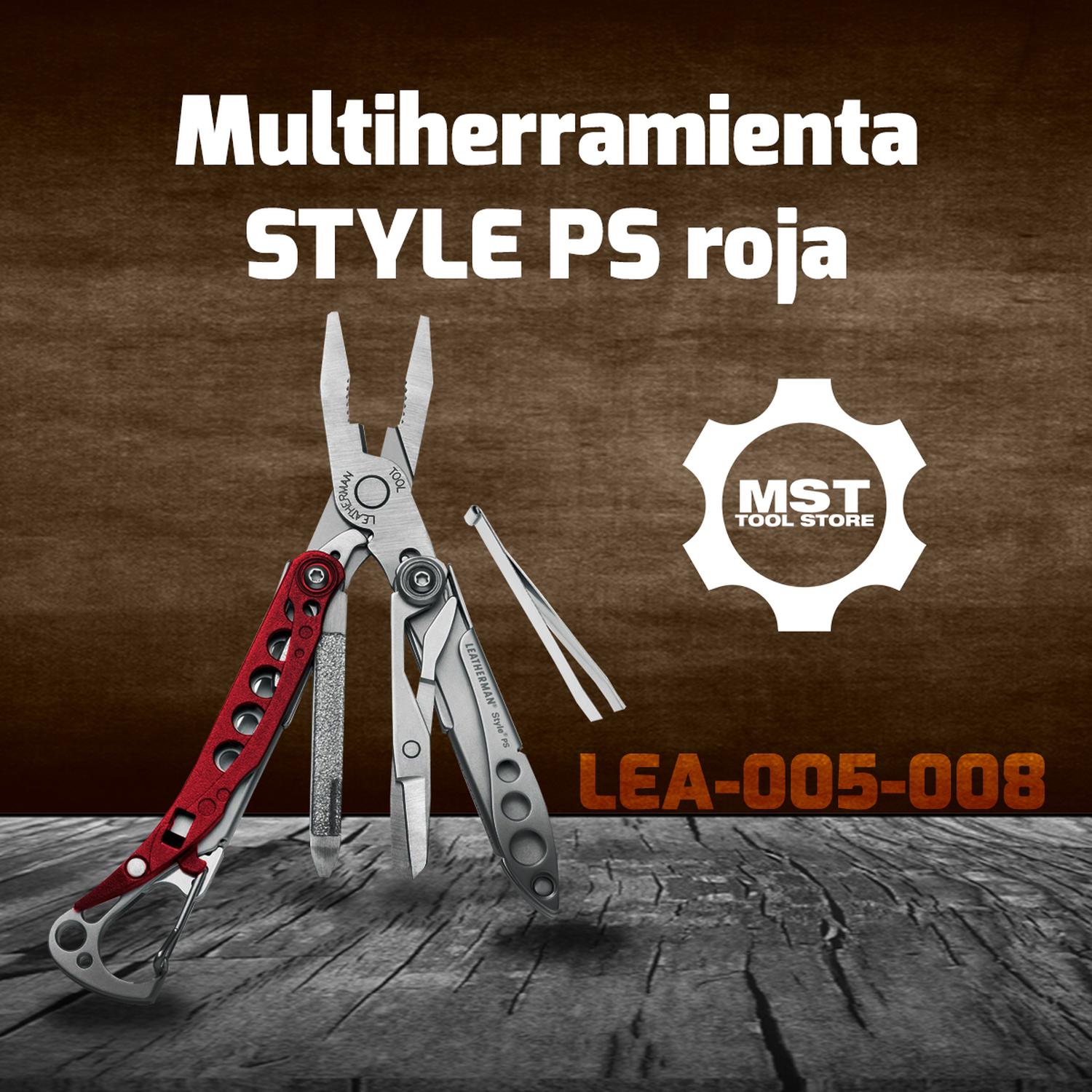 LEATHERMAN LEA-005-008 Multiherramienta STYLE PS roja – MST Tool Store